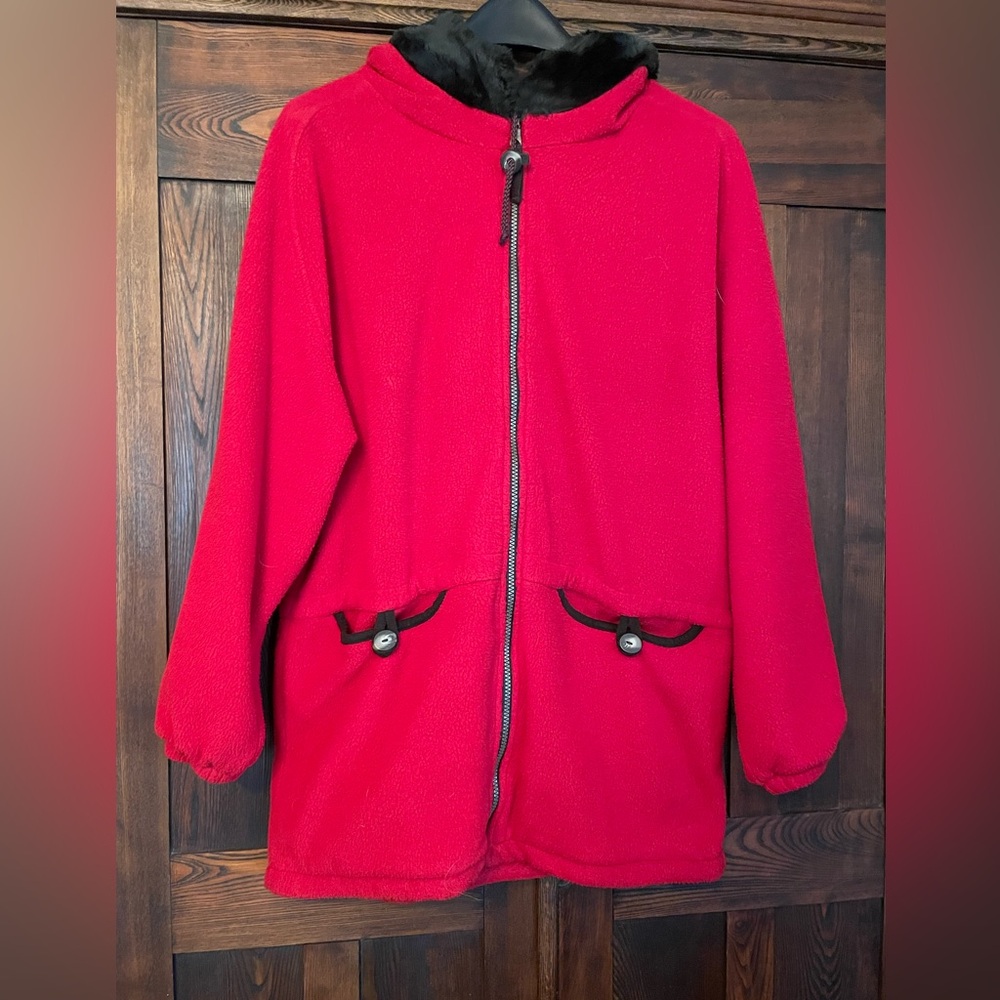 Women’s Obermeyer Size Large Polar Fleece Hooded Jacket with 2 Front Pockets